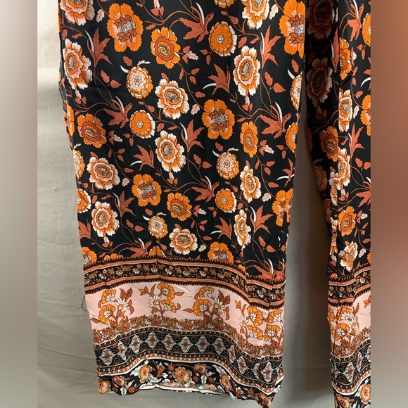 Tie Front Floral Print Wide Leg Pants - Picture 7 of 8